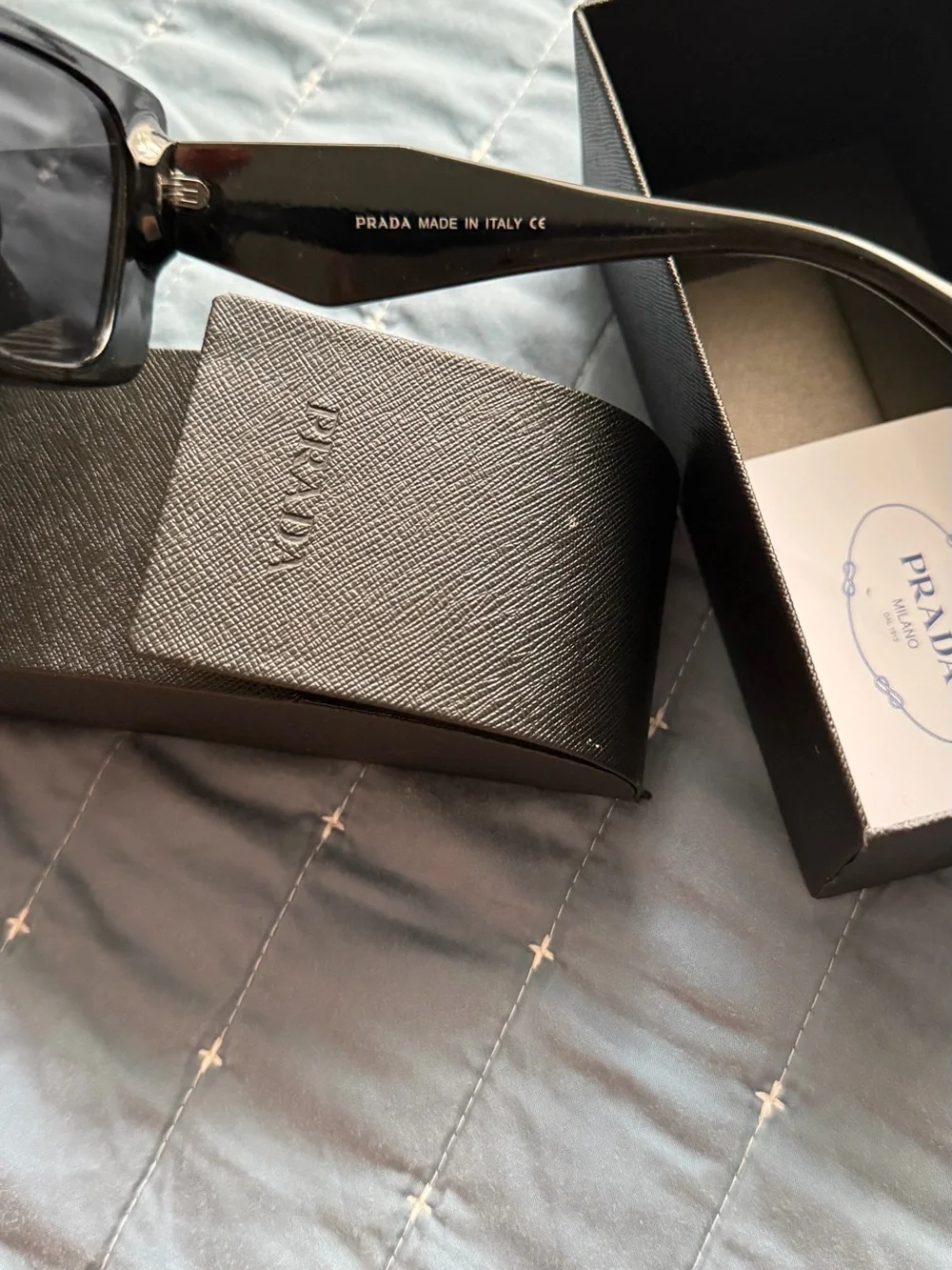 Prada Brown Rectangular Women's Sunglasses